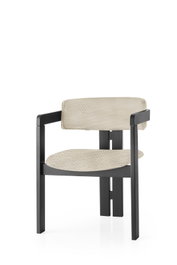 Hanah Home CO - 006 Silla de Terciopelo Gris Claro y Negro, 185 kg de Carga